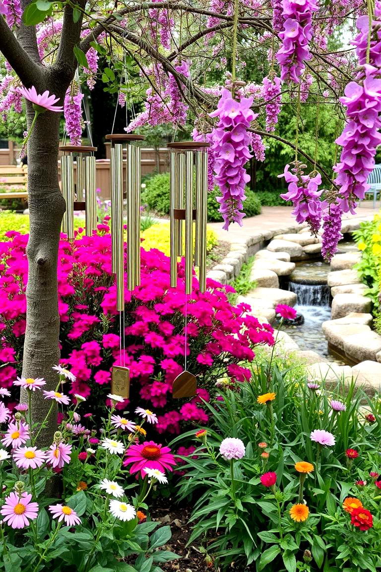 Sensory Garden with Wind Chimes and Water Features - 24 Nursery Garden Ideas