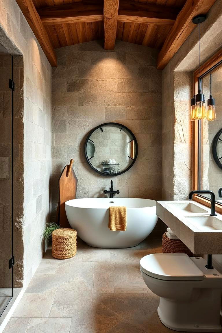 Serene Bathroom Oasis - 24 Rustic Interior Design Ideas