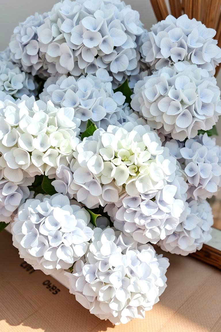 Serene Coastal Hydrangea Display - 24 Hydrangea Centerpiece Ideas
