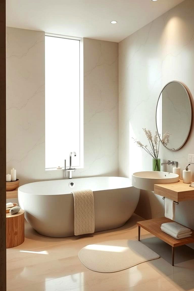Serene Color Palette for Tranquility - 24 Spa Like Bathroom Ideas