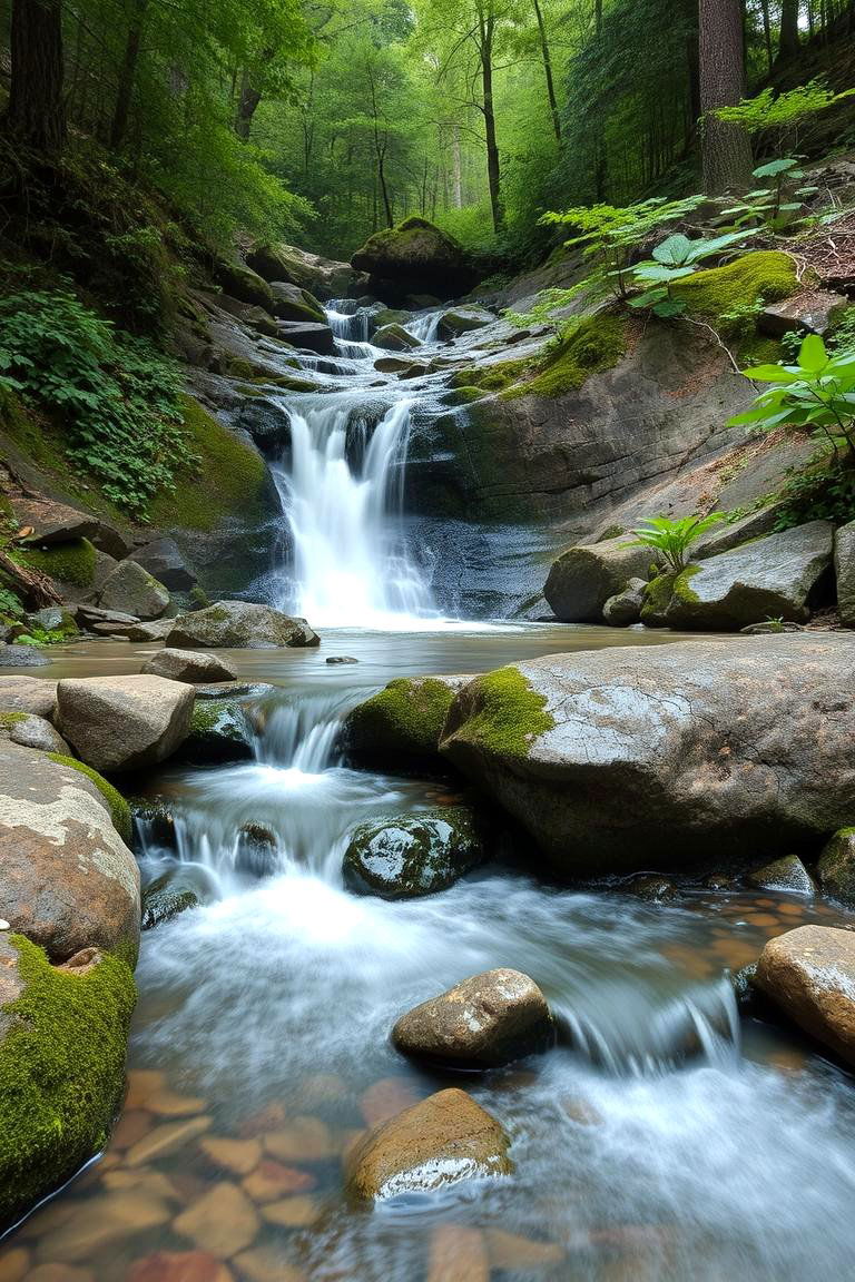 Serene Forest Edge Waterfall - 24 Pondless Waterfall Ideas