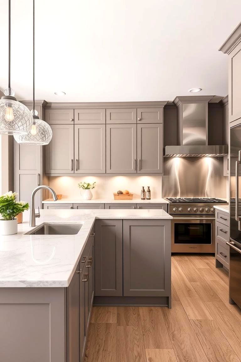 Serene Gray Sophistication - 24 Kitchen Color Ideas