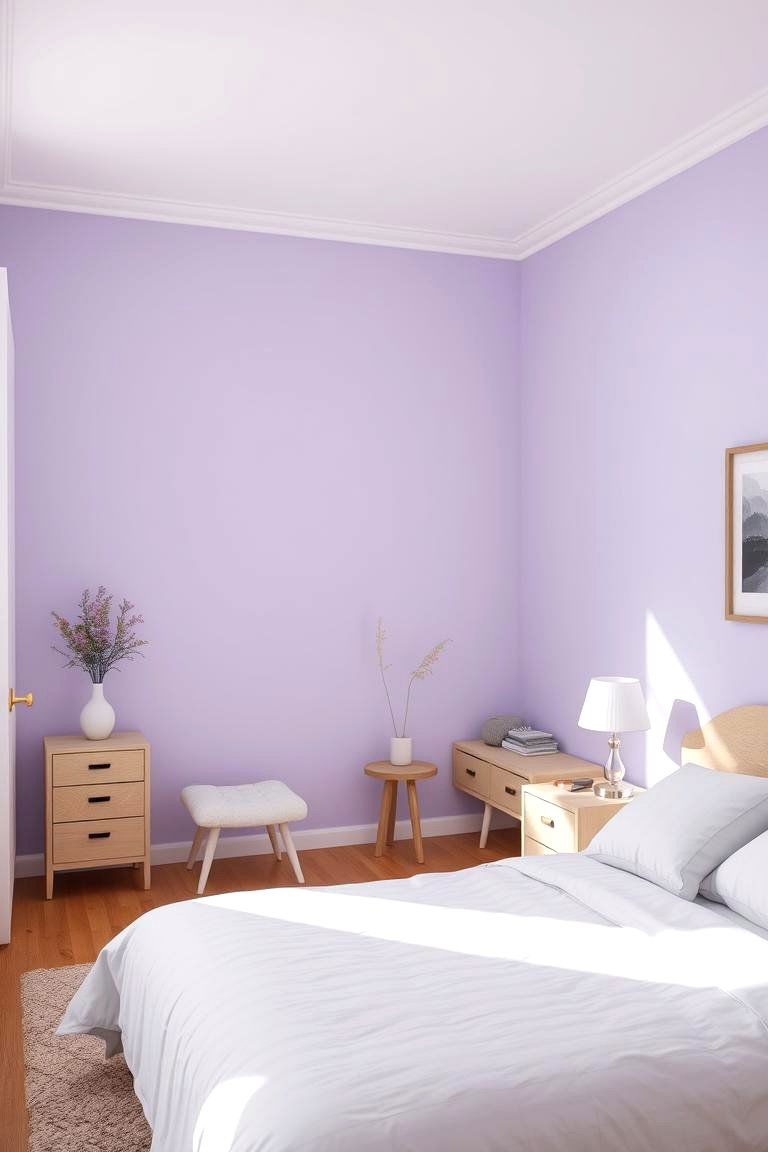 Serene Lilac Walls - 24 Lilac Bedroom Ideas