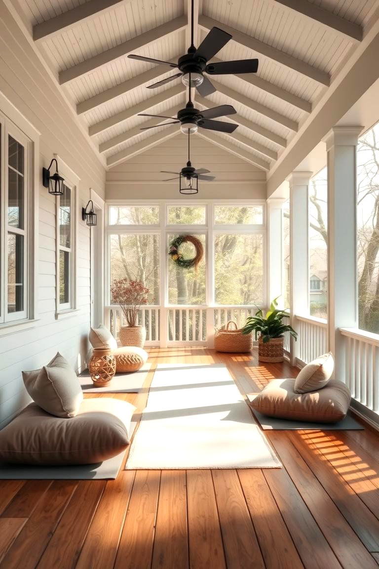 Serene Meditation and Yoga Space - 24 Three Season Porch Ideas