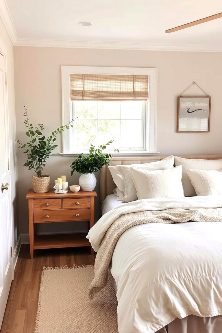 Serene Neutral Tones with Botanical Touches - 24 Cottagecore Bedroom Ideas