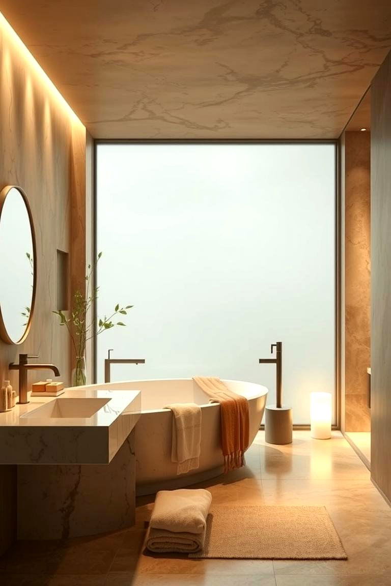 Serene Olive Spa - 24 Olive Green Bathroom Ideas