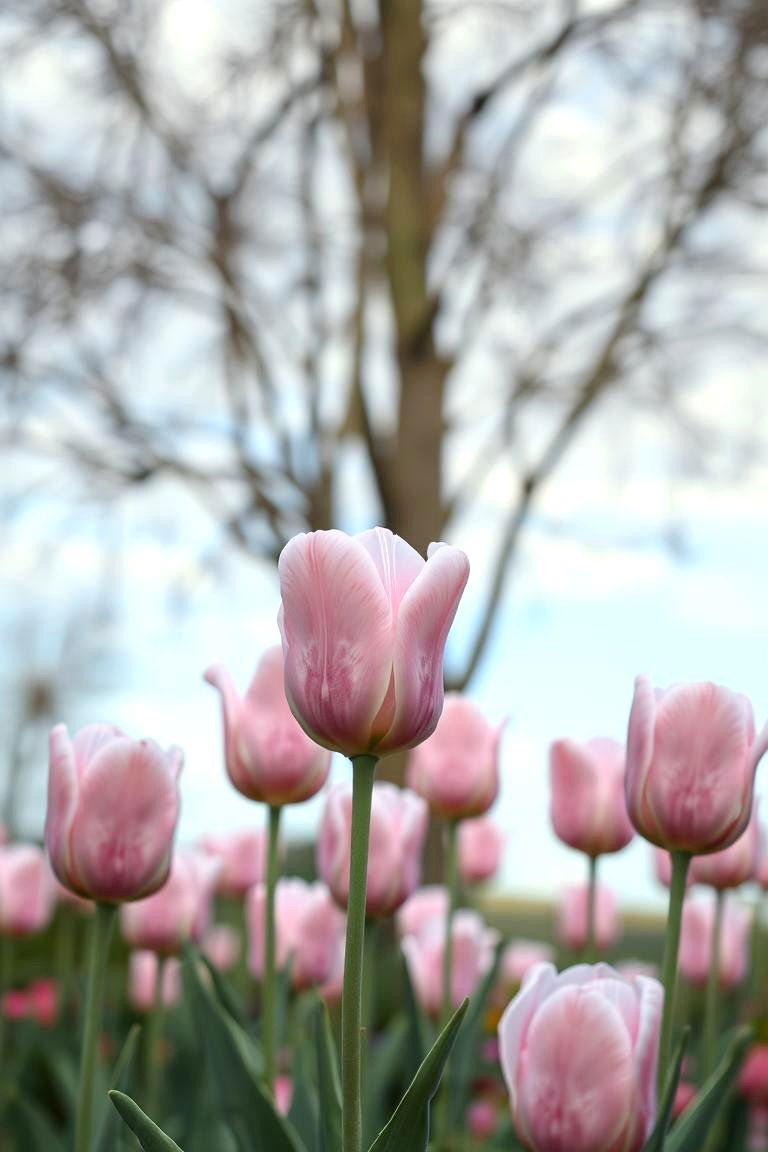 Serene Pink Tulip Haven - 24 Pink Garden Ideas