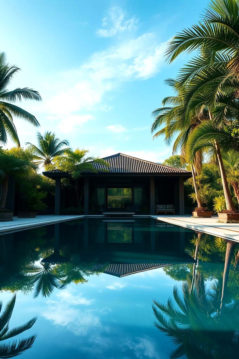 Serene Reflection Pool - 24 Tropical Pool Landscaping Ideas
