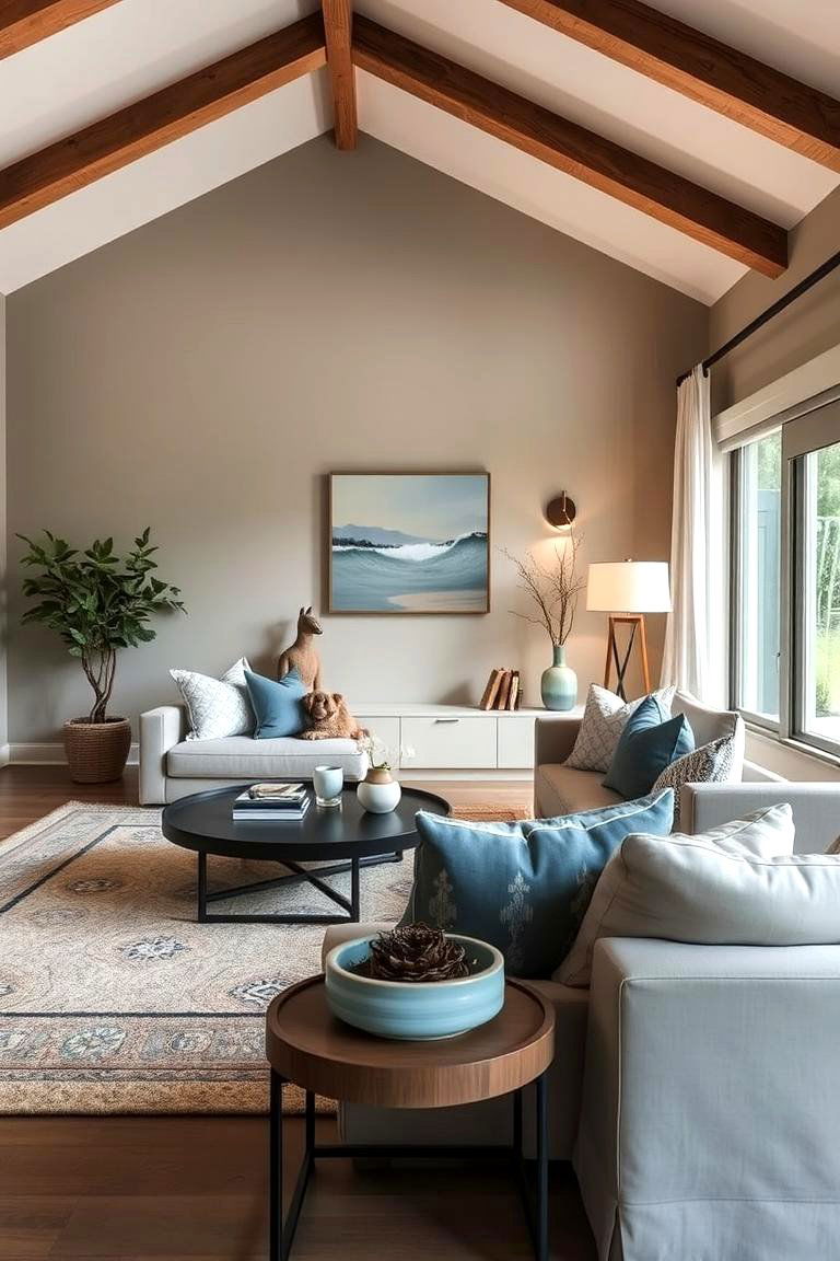 Serene Retreat Sanctuary - 24 blue and beige living room ideas
