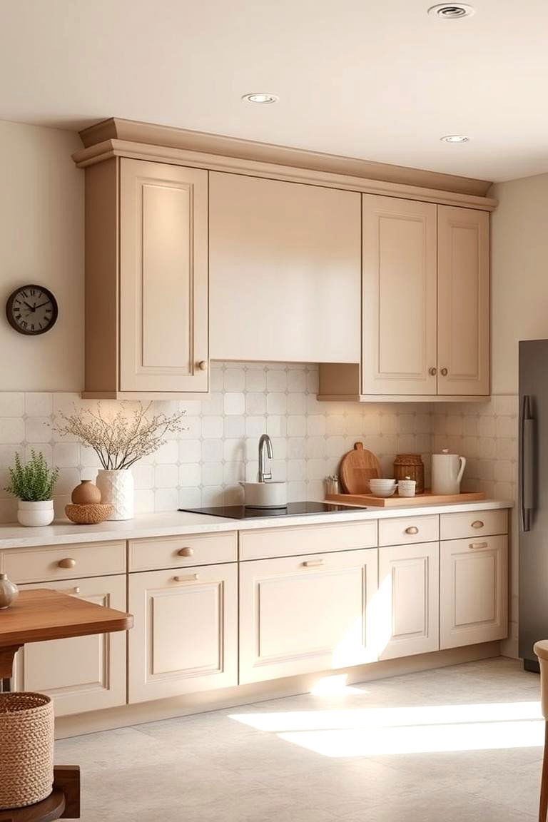 Serene Sanctuary - 24 Kitchens With Beige Kitchen Cabinets