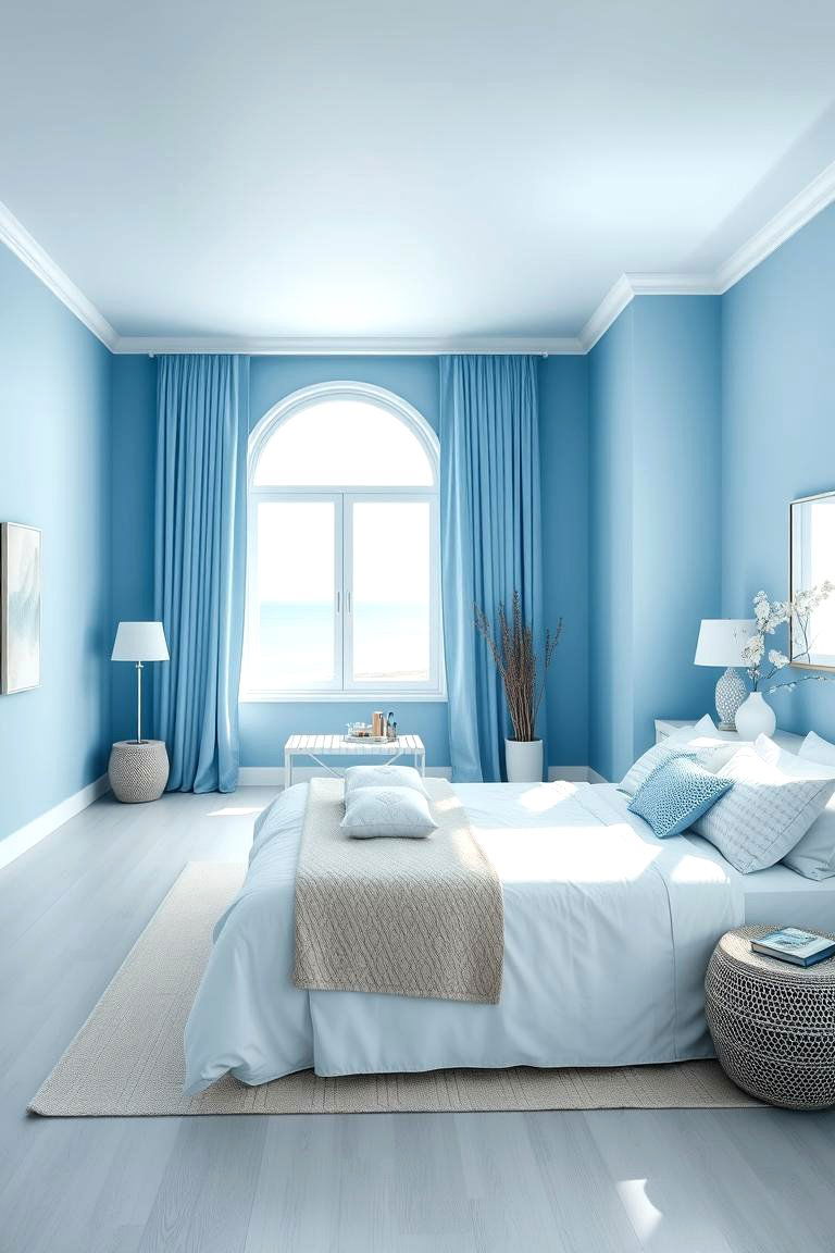 Serene Sea Blue Theme - 24 Tropical Bedroom Ideas
