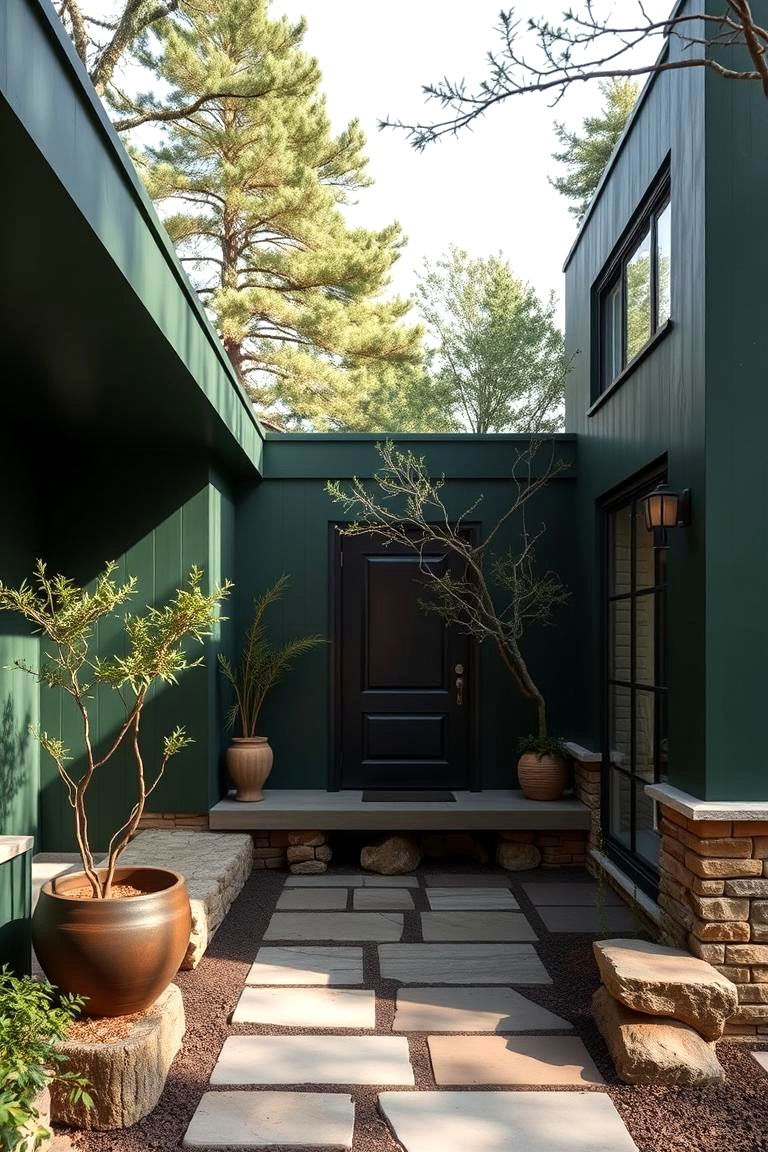 Serene Sequoia - 24 Dark Green Exterior Paint Color Schemes