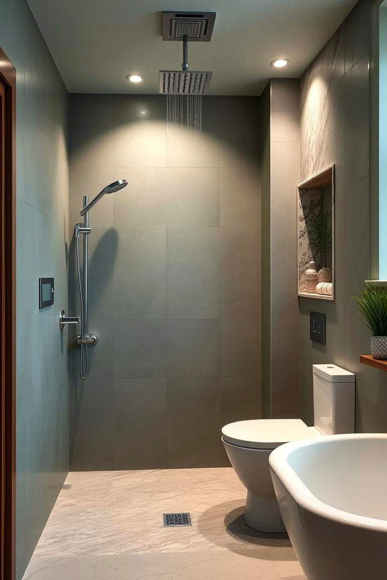 Serene Spa Escape - 24 Green and Grey Bathroom Ideas