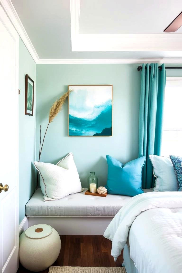 Serene Turquoise Meditation Corner - 24 Turquoise Bedroom Ideas