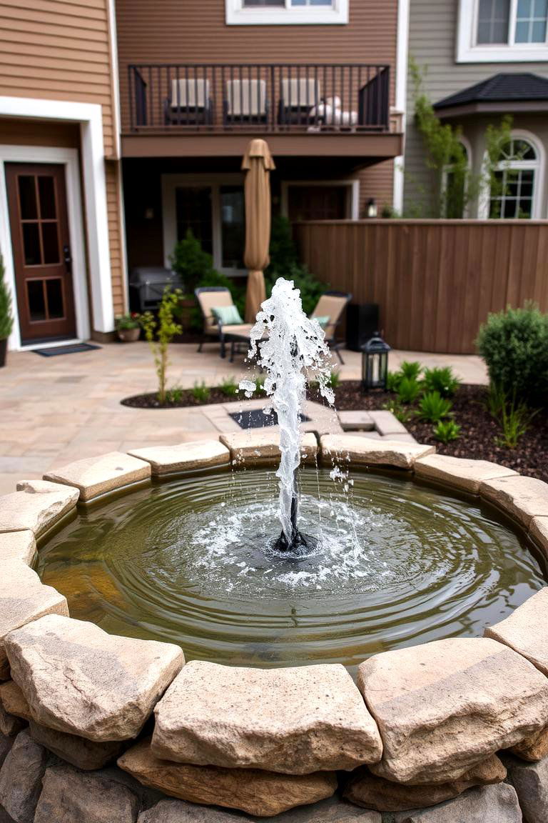 Serene Water Feature Area - 24 townhouse patio ideas