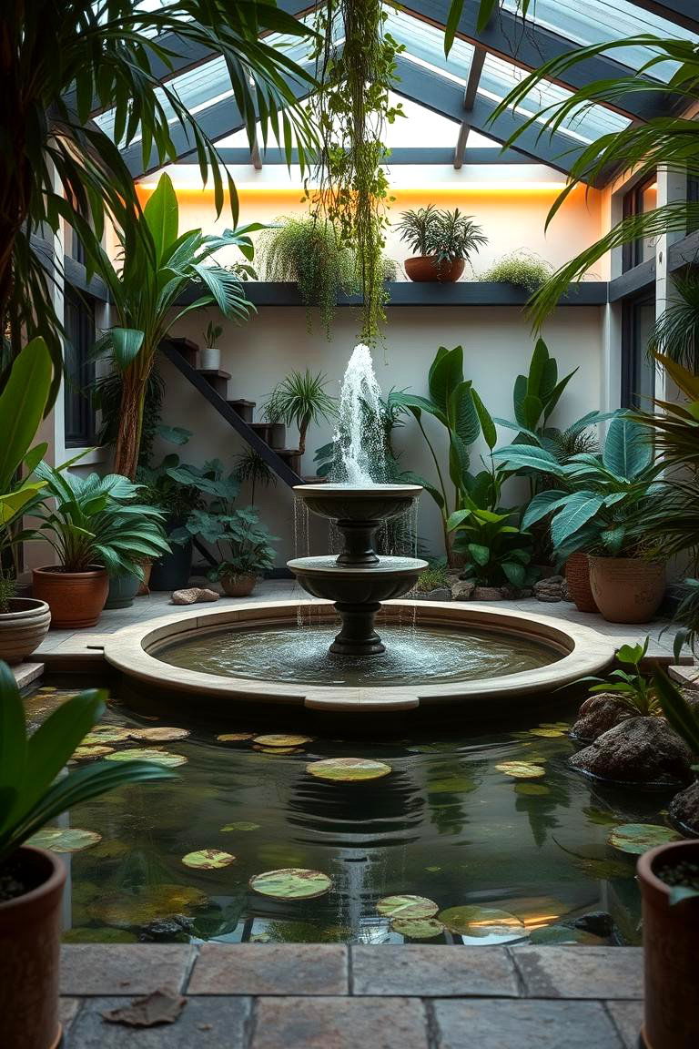 Serene Water Feature Garden Room - 24 Garden Room Ideas