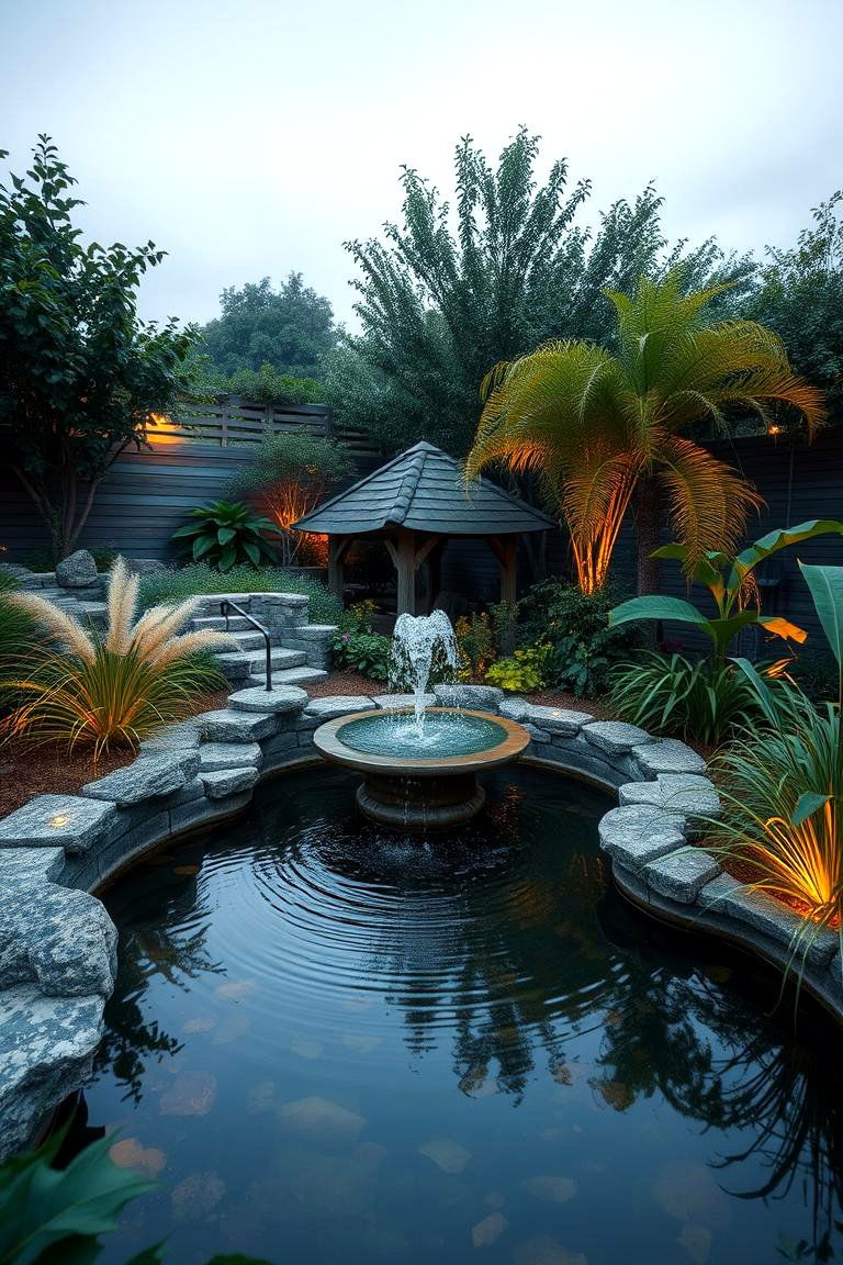 Serene Water Feature Garden - 24 Spring Garden Ideas