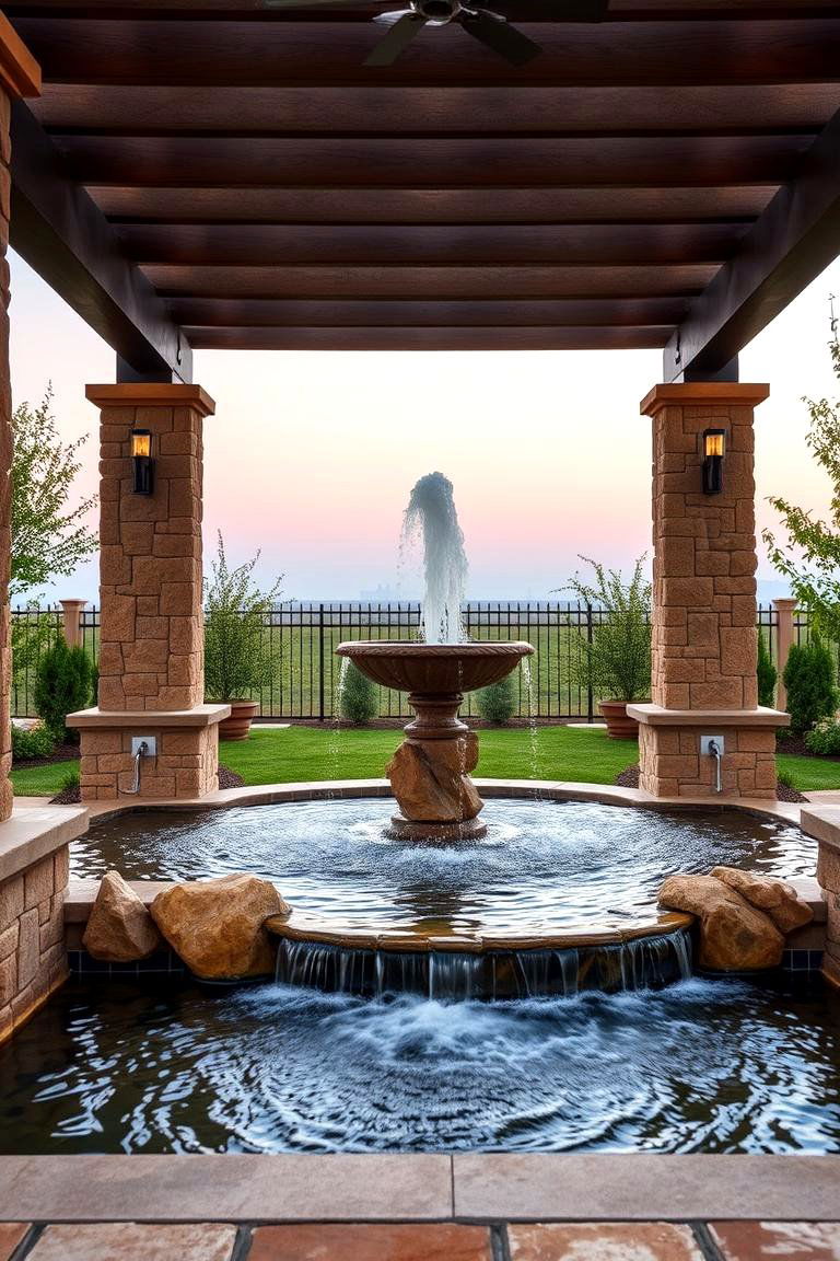 Serene Water Feature Haven - 24 Patio With a Pergola Ideas