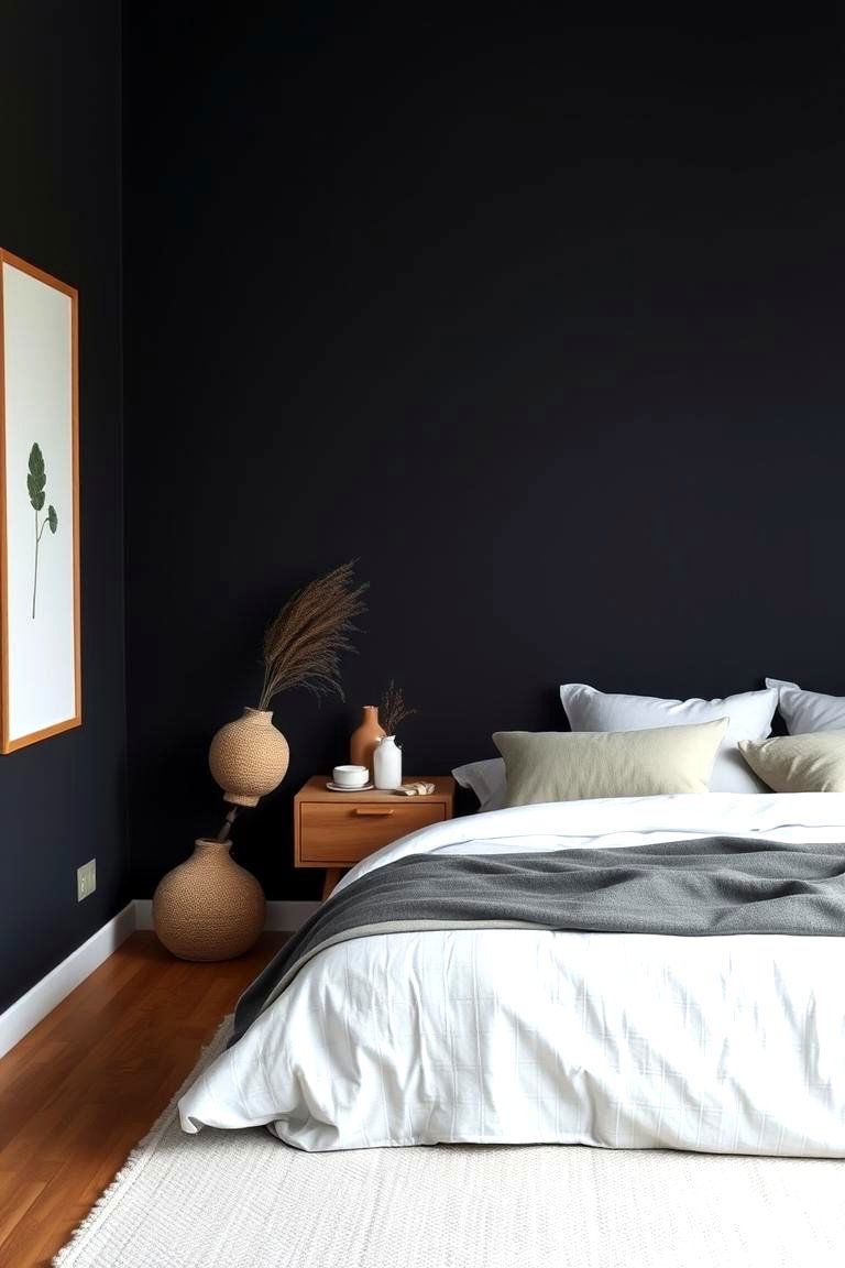 Serene Zen Retreat - 24 Dark Grey Bedroom Ideas