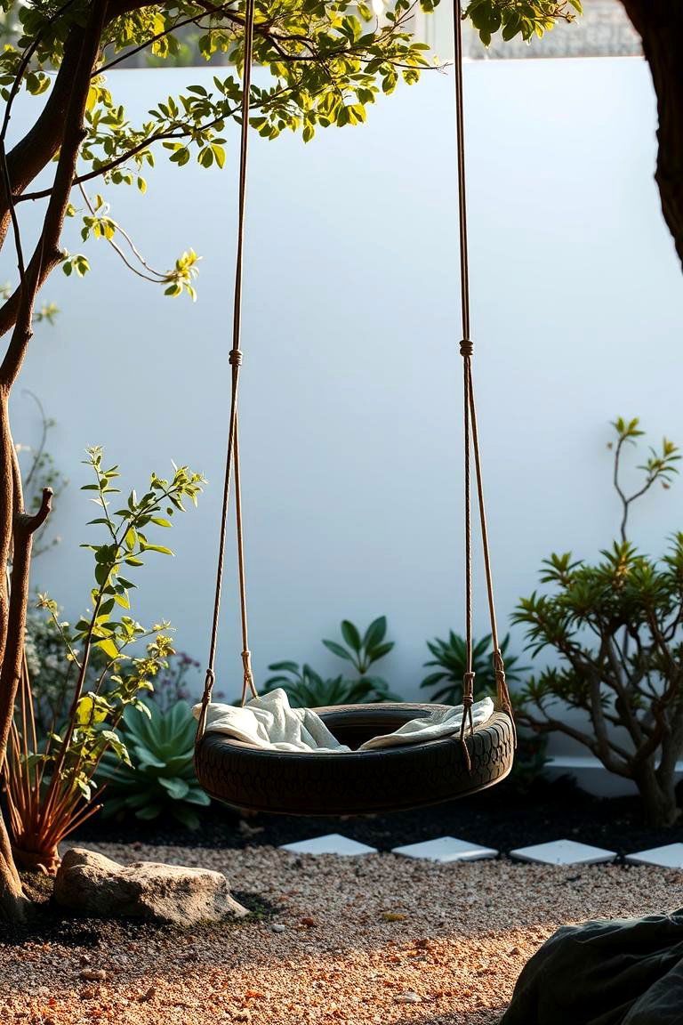 Serene Zen Tire Swing - 24 Tire Swing Ideas