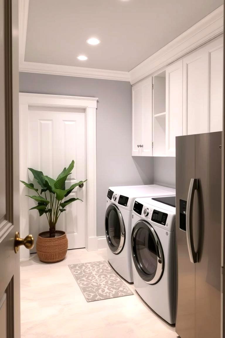 Serene and Versatile Soft Gray - 24 Laundry Room Paint Ideas