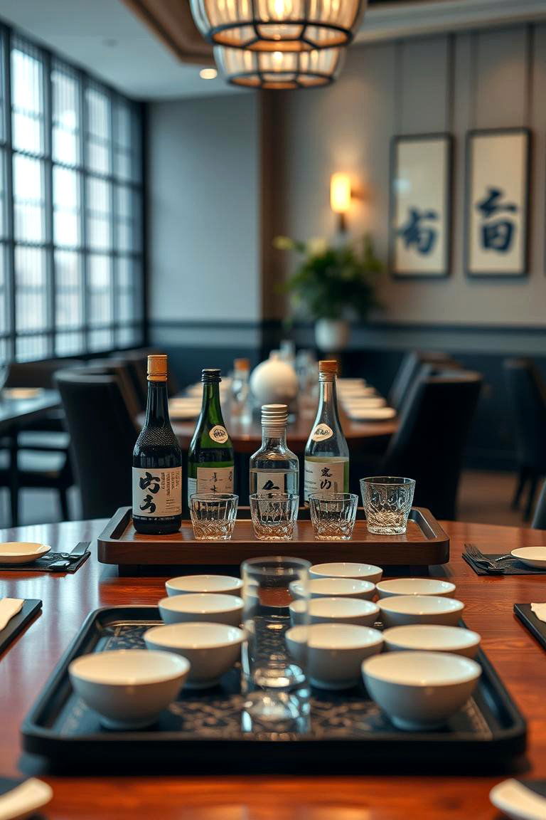 Serenity with Sake Set Display - 24 Japanese Dining Room Ideas