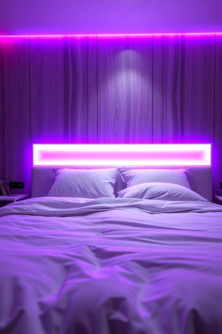 Set the Mood with Purple Ambient Lighting - 24 Purple Bedroom Ideas