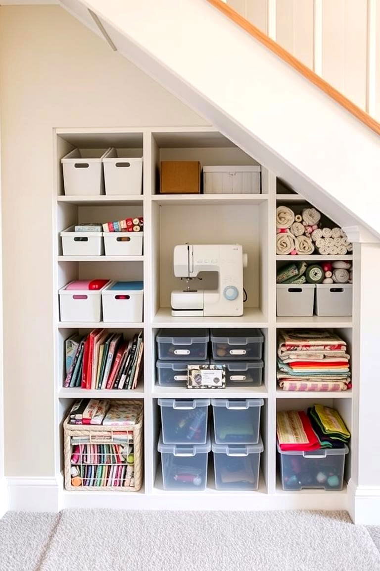 Sewing and Fabric Storage - 24 Under Stair Storage Ideas