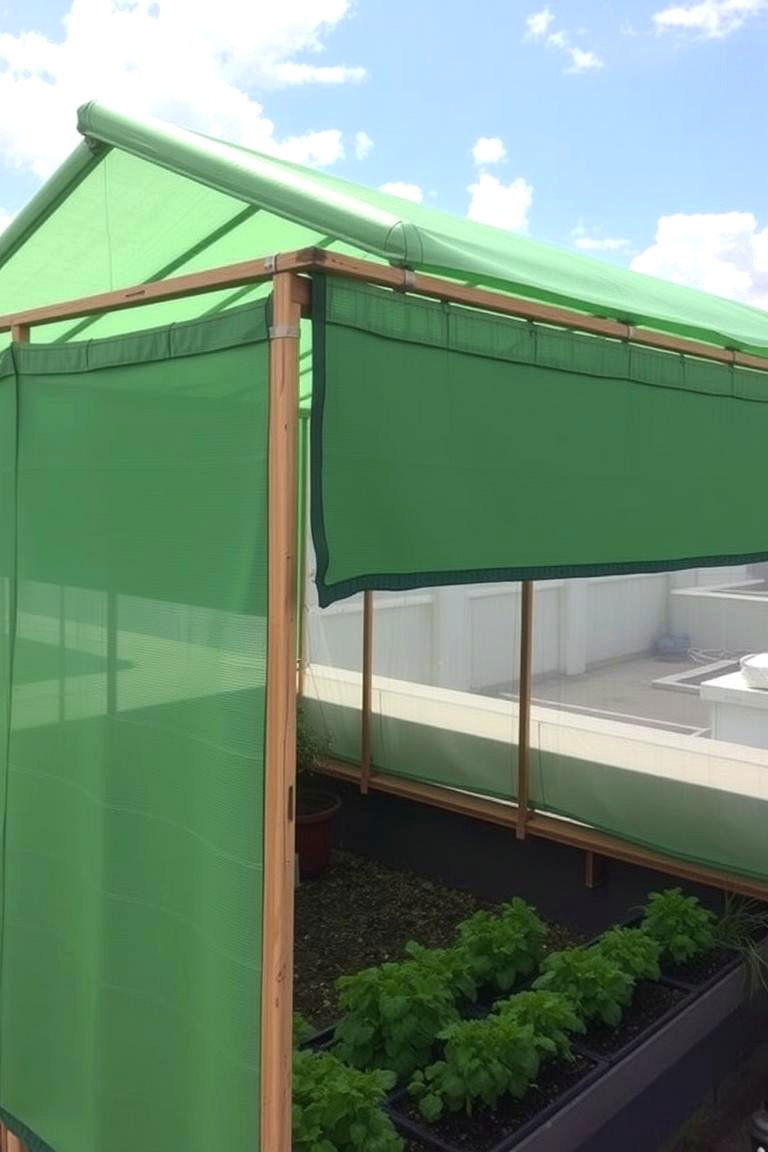 Shade Cloth Covered Greenhouse - 24 Rooftop Greenhouse Ideas
