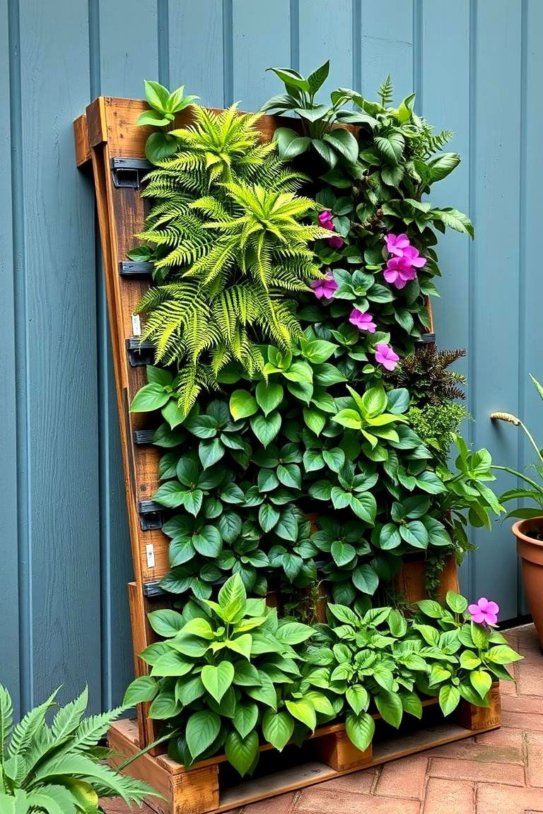 Shade Garden - 24 Vertical Pallet Garden Ideas