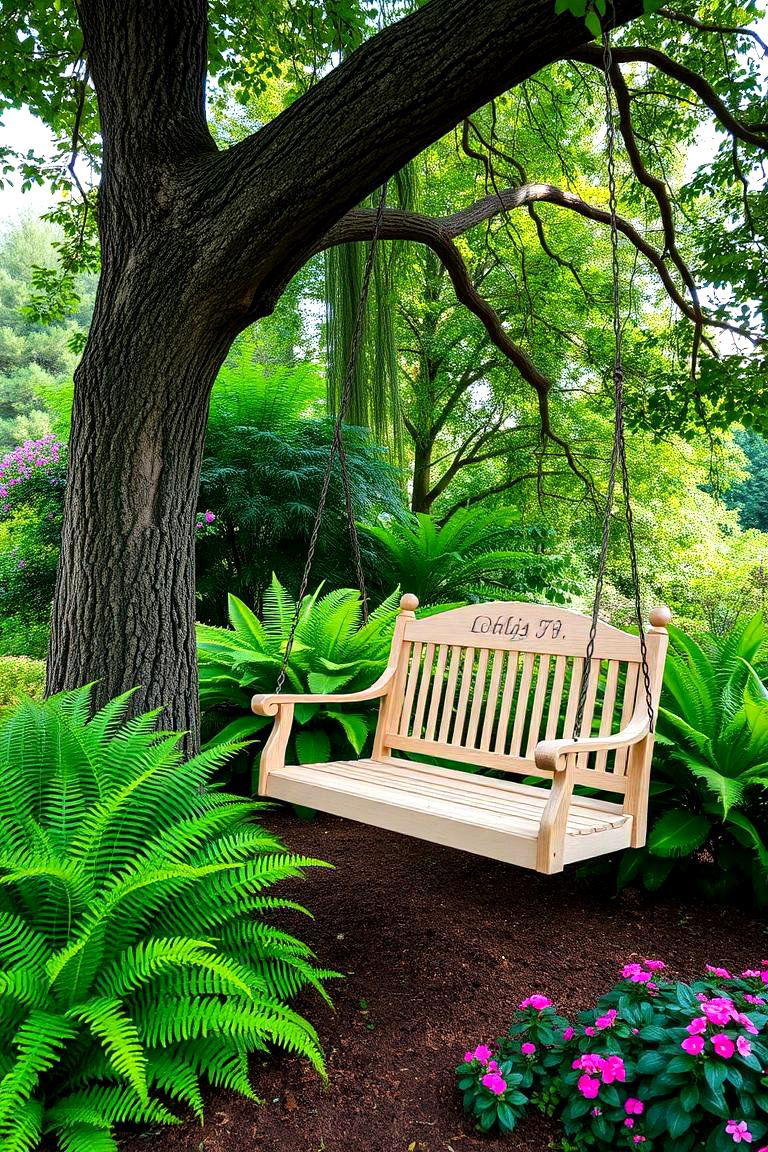Shade Garden with a Swing - 24 Shade Garden Design Ideas