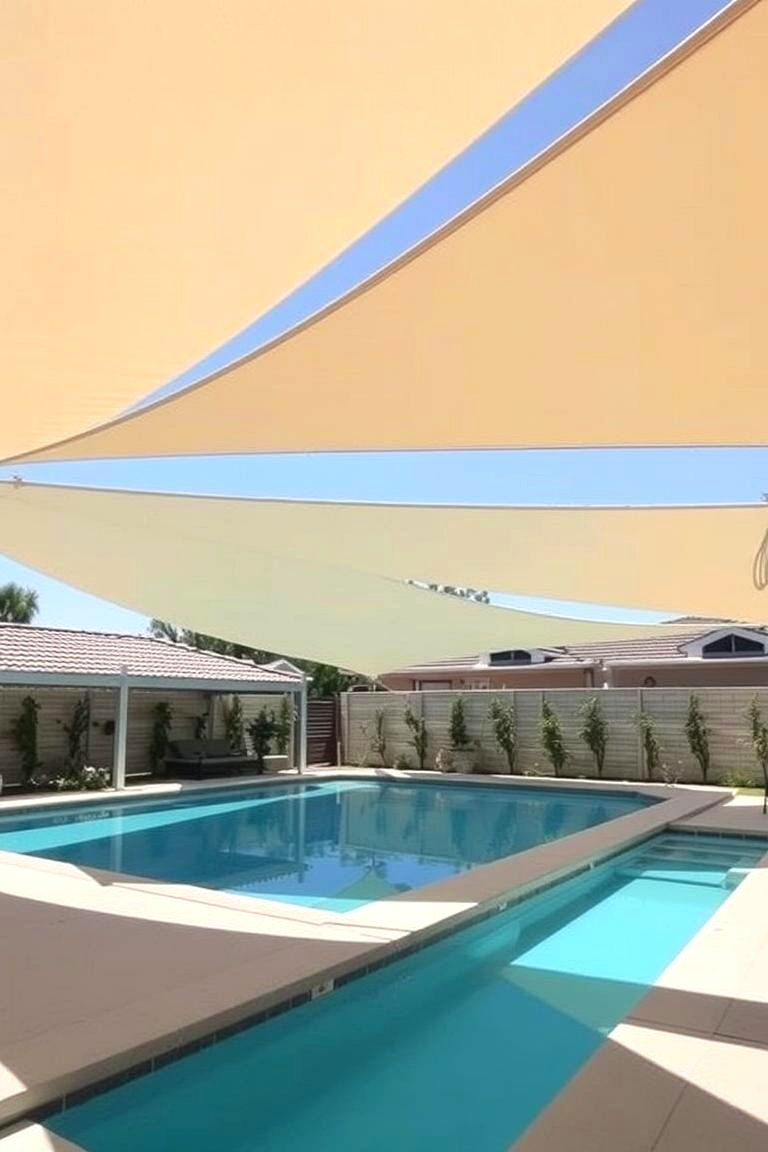 Shade Sails for Versatile Seclusion - 24 Pool Privacy Ideas