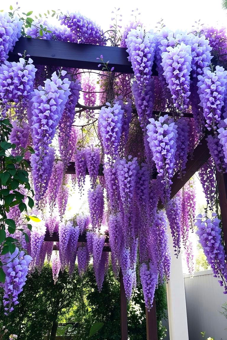 Shaded Pergolas with Wisteria - 24 Italian Garden Design Ideas
