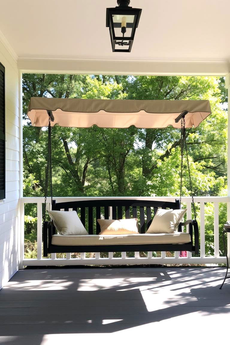 Shaded Porch Swing Oasis - 24 Small Cape Cod Front Porch Ideas
