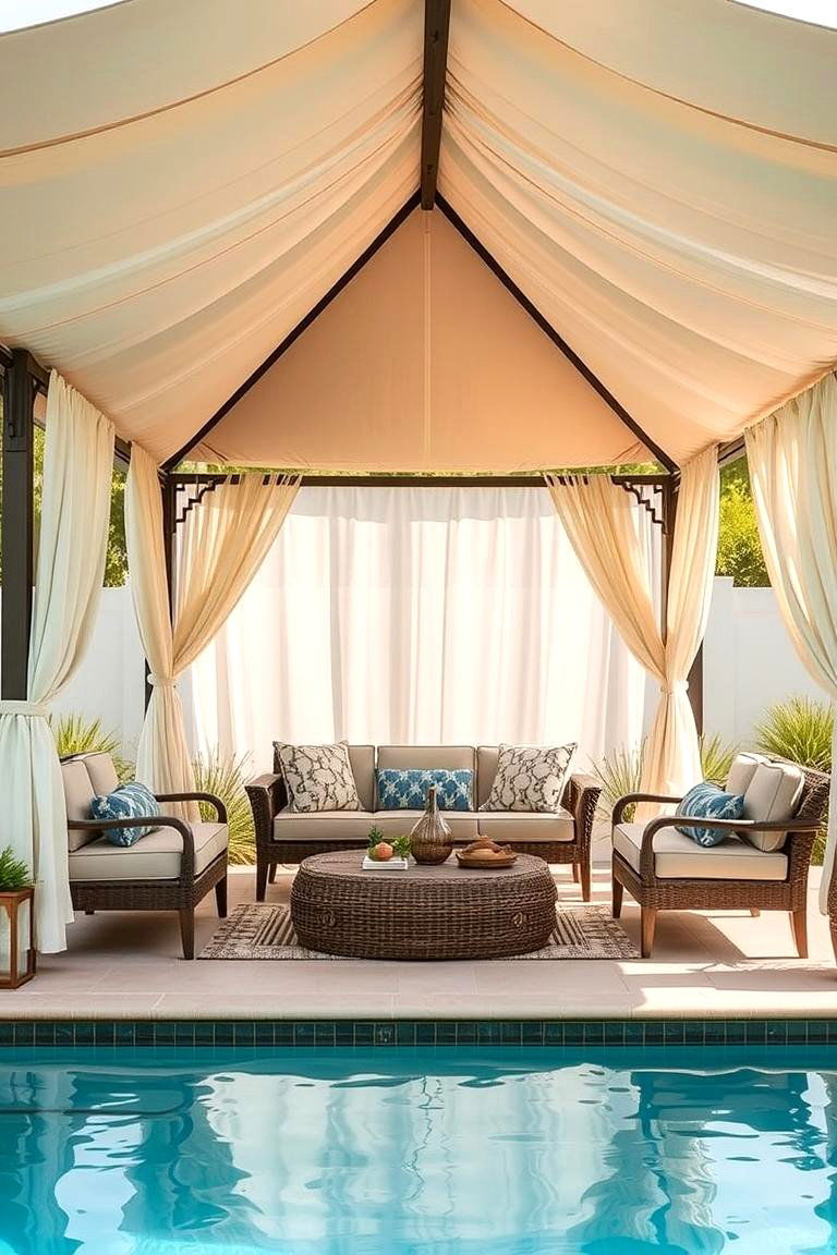 Shaded Relaxation Oasis Gazebo - 24 Pool Gazebo Ideas