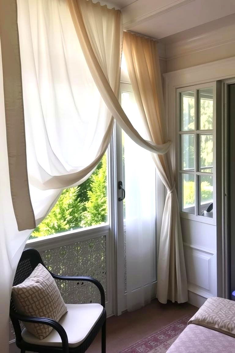 Shaded Retreat with Drapes - 24 French Balcony Ideas