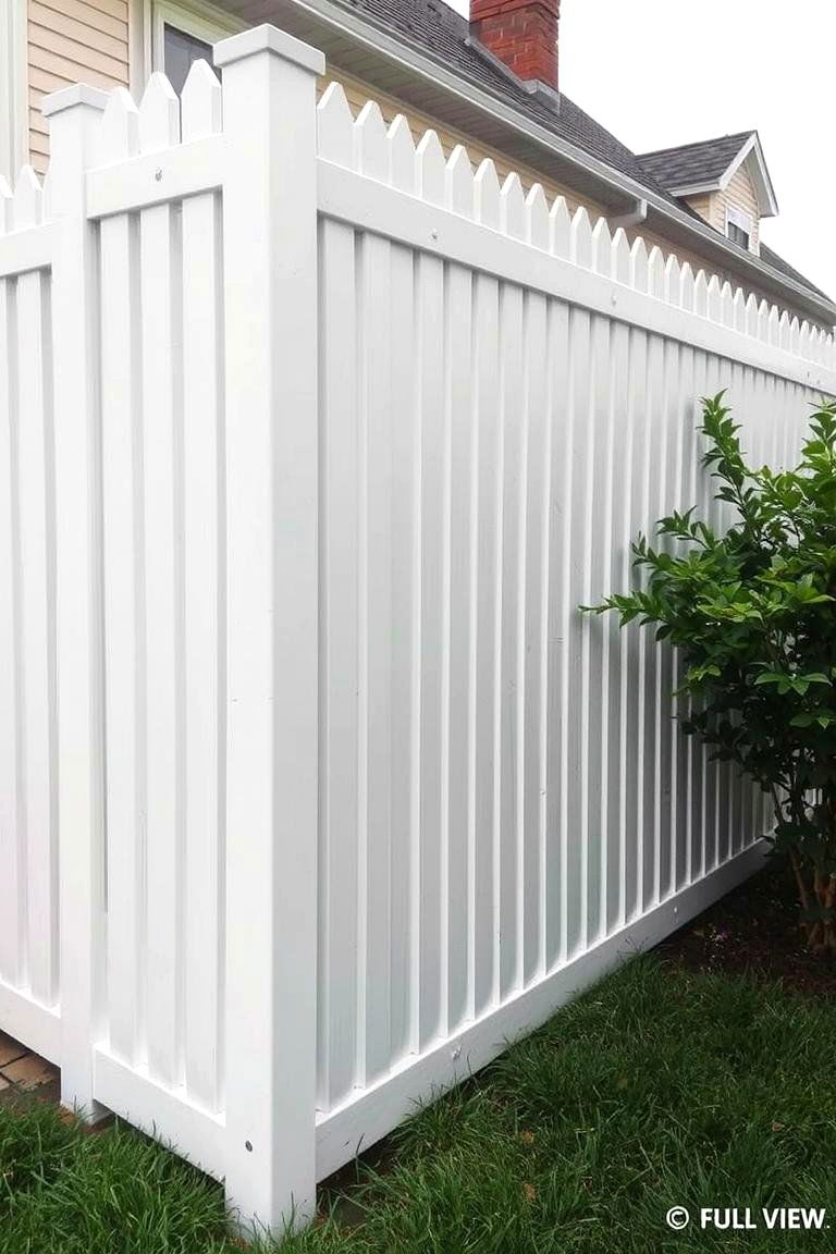 Shadow Box Fence Design - 24 White Privacy Fence Ideas