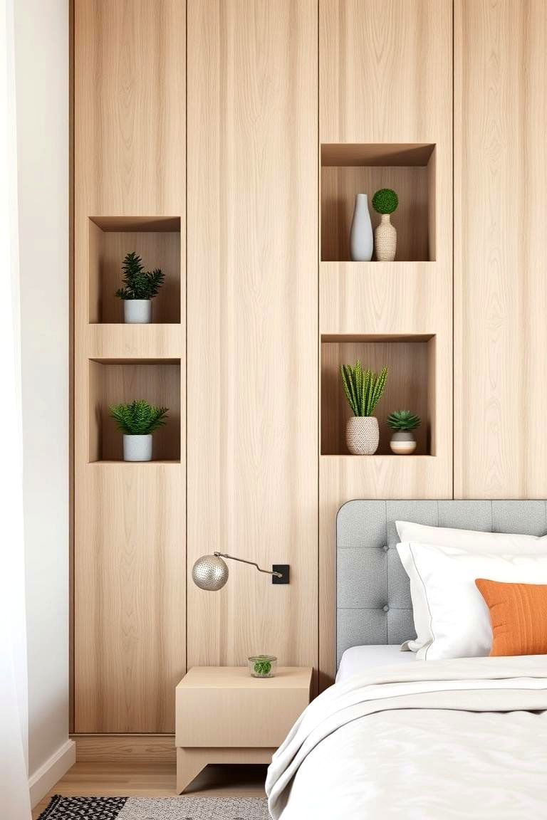 Shadow Box Shelves Integration - 24 Wood Trim Accent Wall Ideas