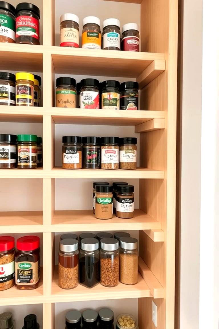 Shallow Shelves for Spice Jars - 24 Pantry Shelving Ideas