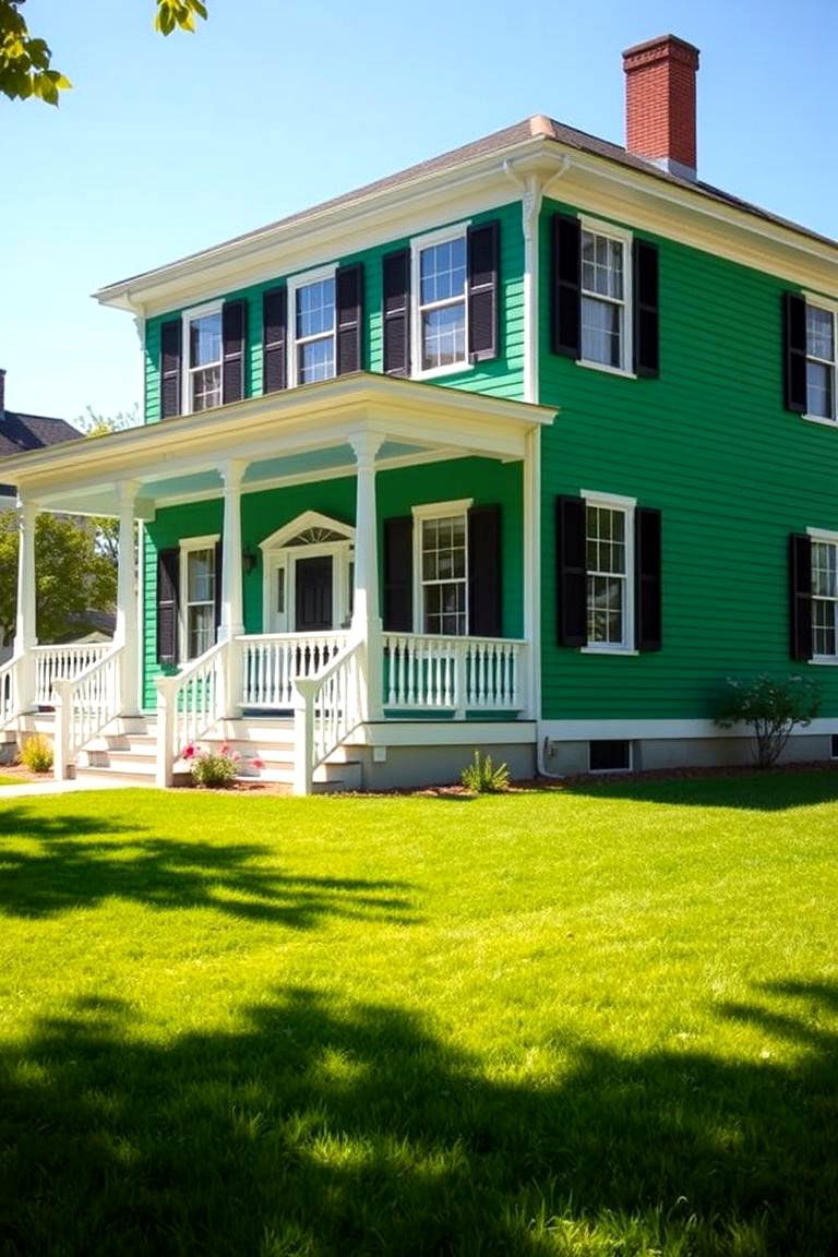 Shamrock Green Cheer - 24 Green Exterior House Paint Ideas