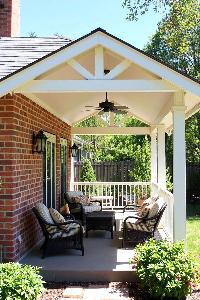 Shed Roof Porch with Extended Overhang - 24 Shed Roof Porch Design Ideas