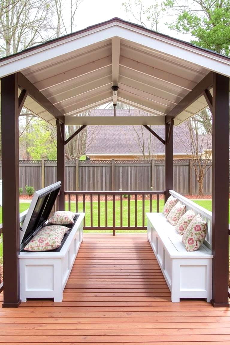 Shed Roof Porch with Integrated Storage - 24 Shed Roof Porch Design Ideas