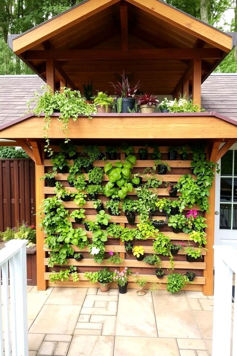 Shed Roof Porch with a Garden Wall - 24 Shed Roof Porch Design Ideas