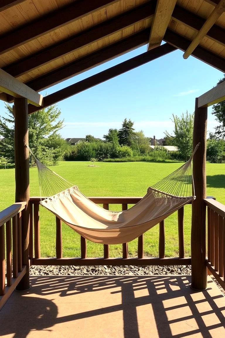 Shed Roof Porch with a Hammock - 24 Shed Roof Porch Design Ideas