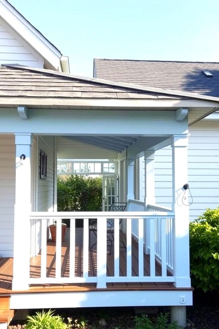 Shed Roof Porch with a Painted Finish - 24 Shed Roof Porch Design Ideas
