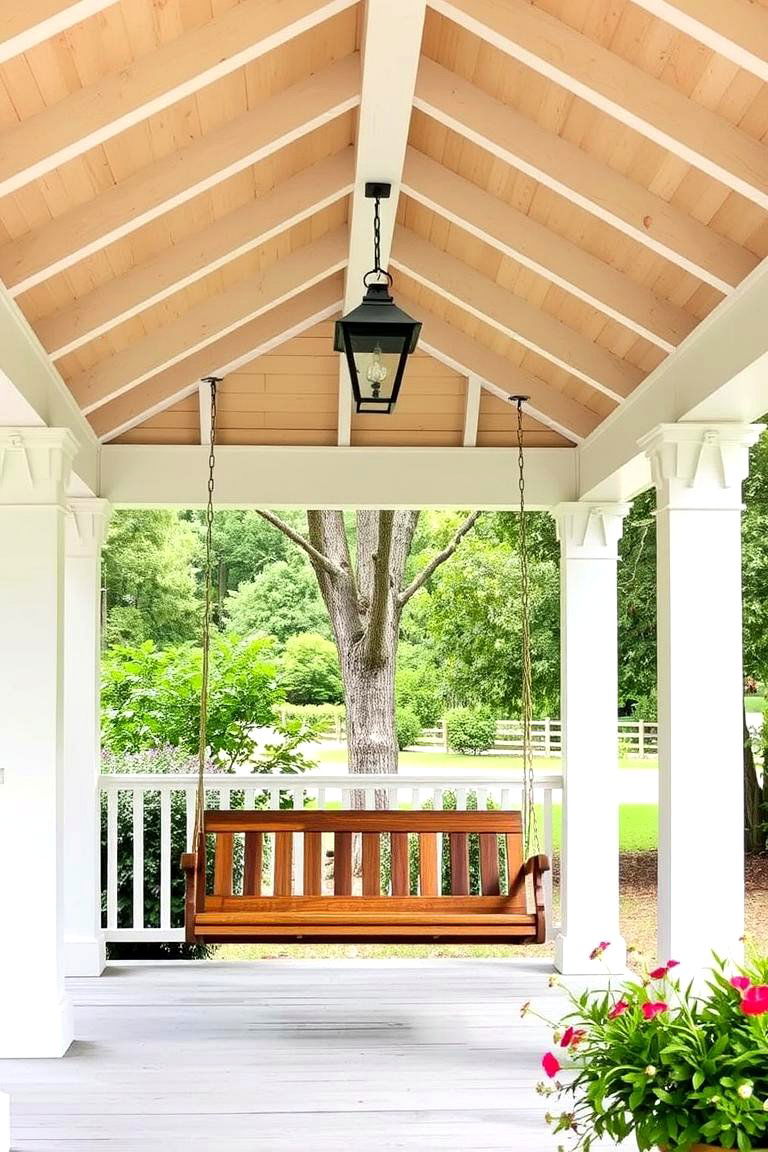 Shed Roof Porch with a Swing - 24 Shed Roof Porch Design Ideas