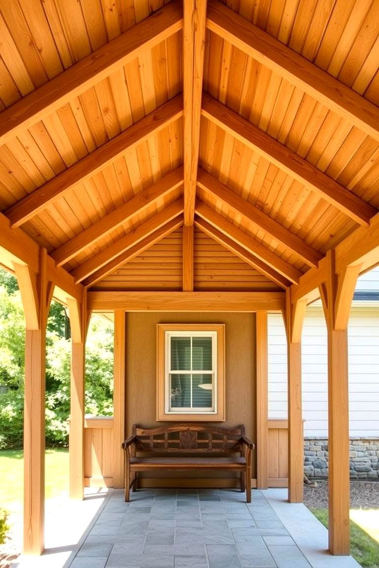 Shed Roof with Exposed Rafters - 24 Shed Roof Porch Design Ideas