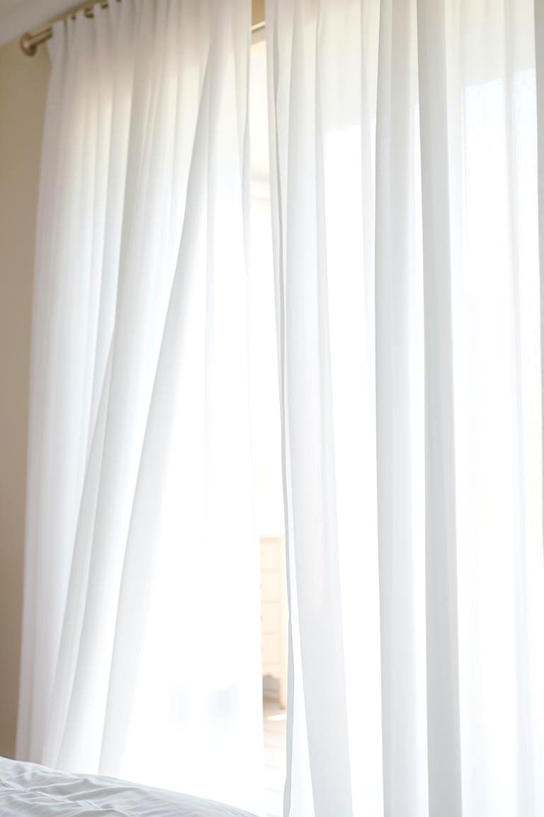 Sheer Curtain Panels - 24 Shabby Chic Bedroom Ideas