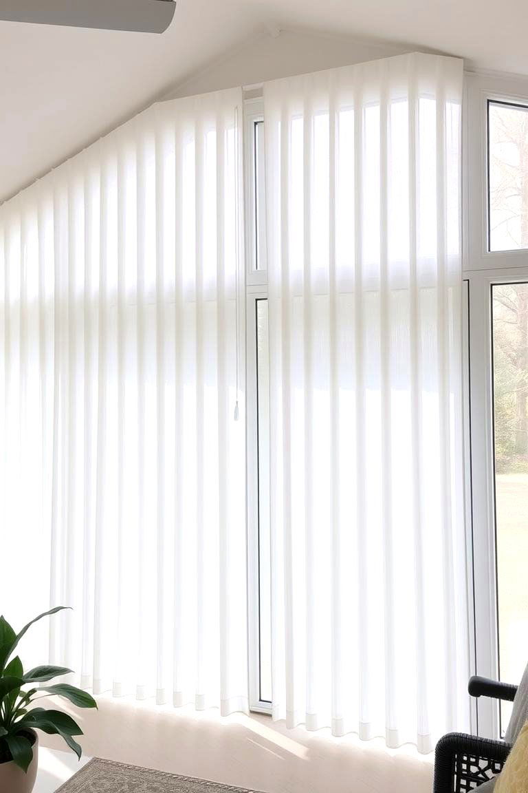 Sheer Vertical Panels for a Soft Look - 24 Sliding Door Curtain Ideas
