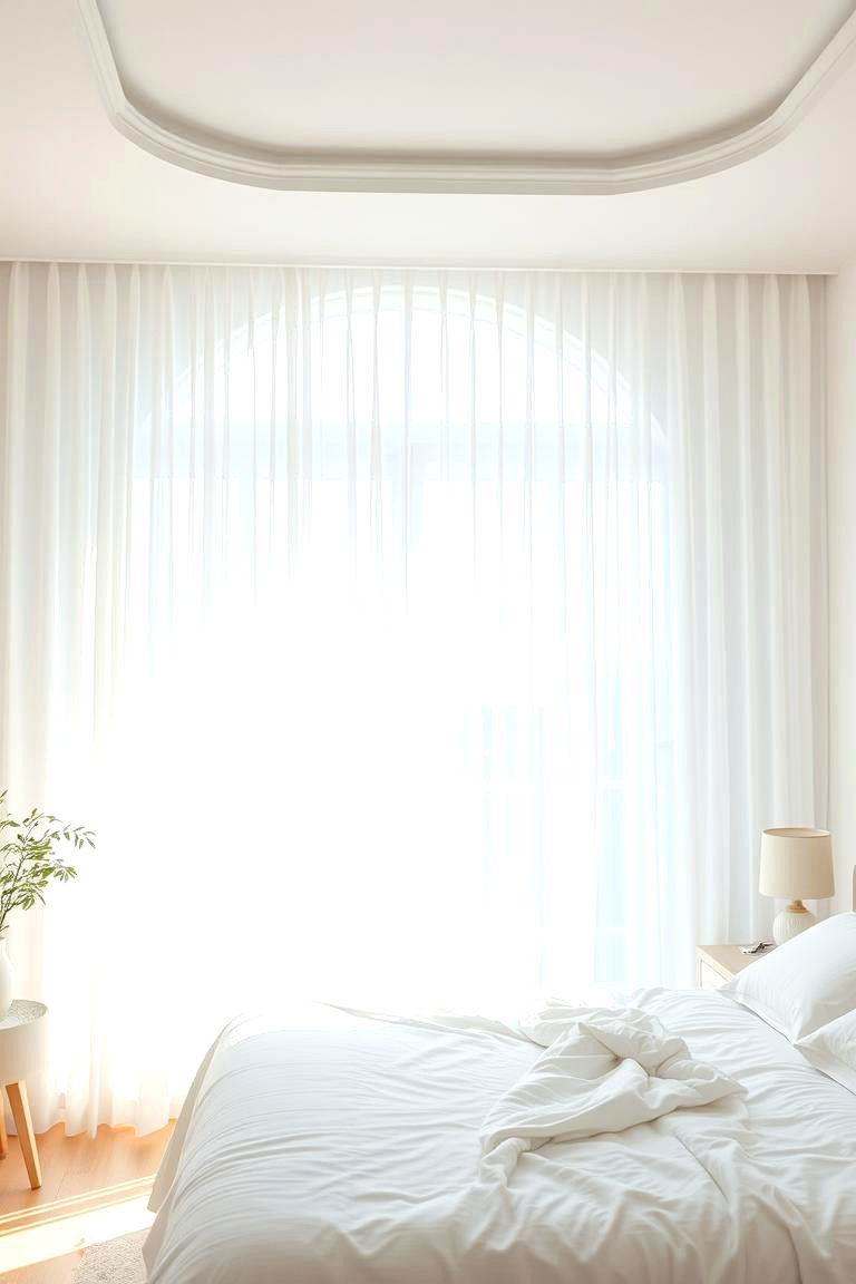 Sheer White Elegance - 24 Bedroom Curtain Ideas